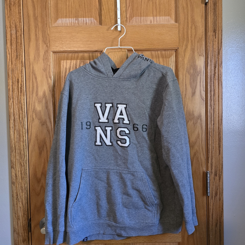 Vans Gray Hooded Sweatshirt Collegiate Style Kids XL